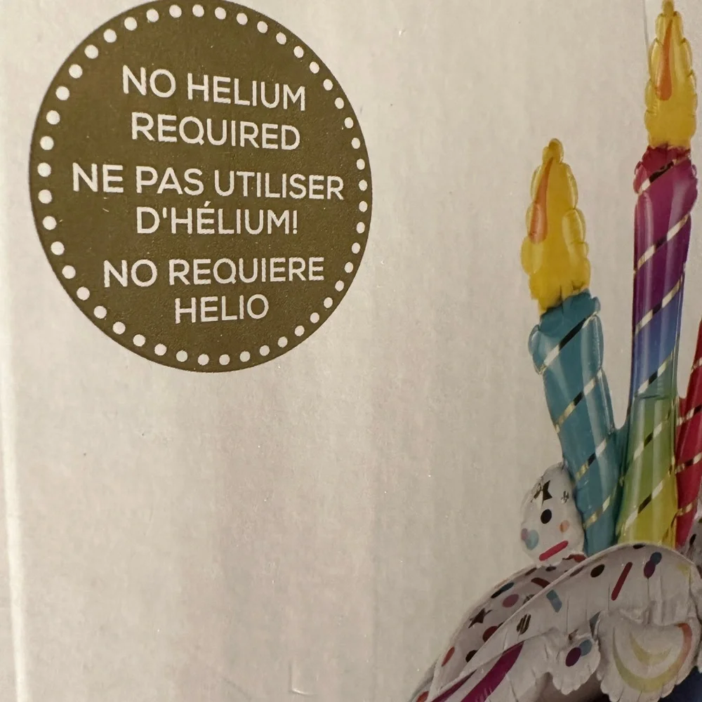Birthday Party Balloons Stacker Foil Cake Shape Office Gift Unique No Helium